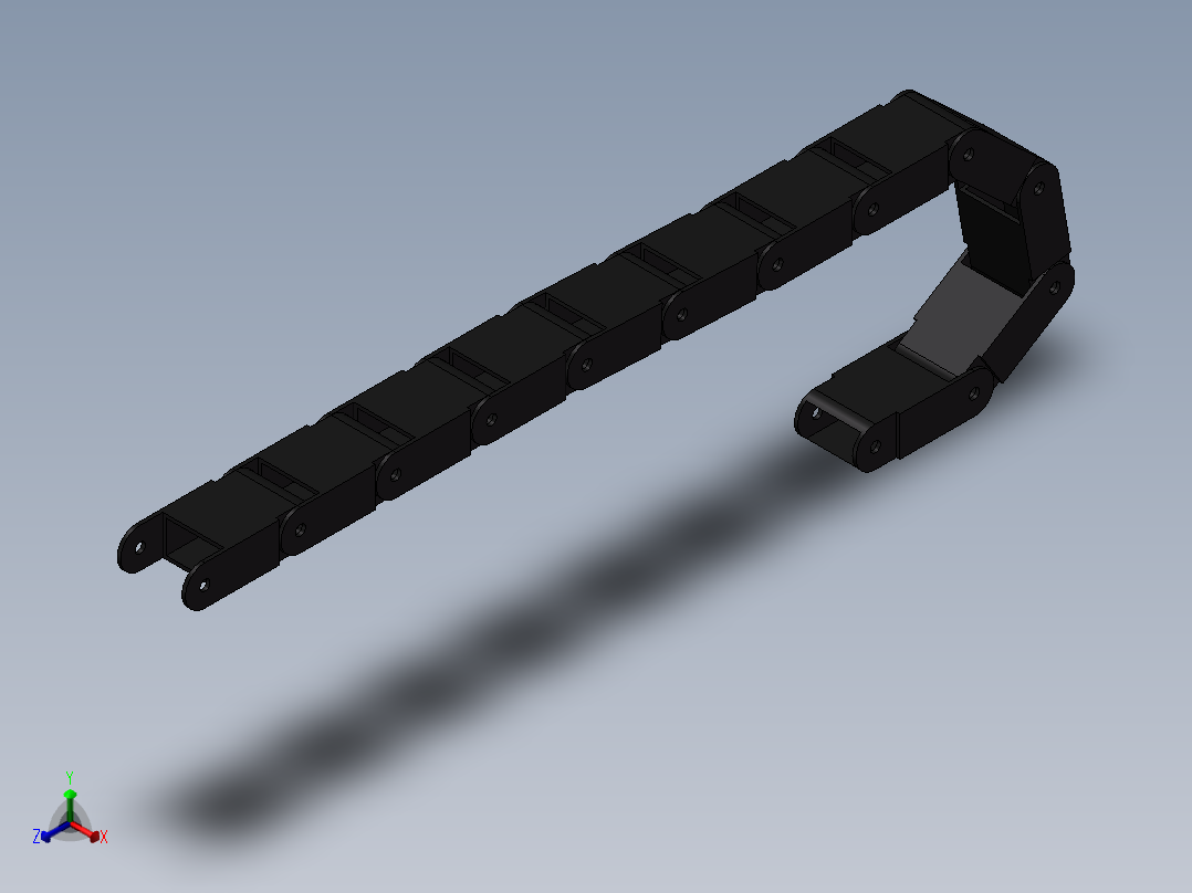 普通拖链3D模型正等轴测图