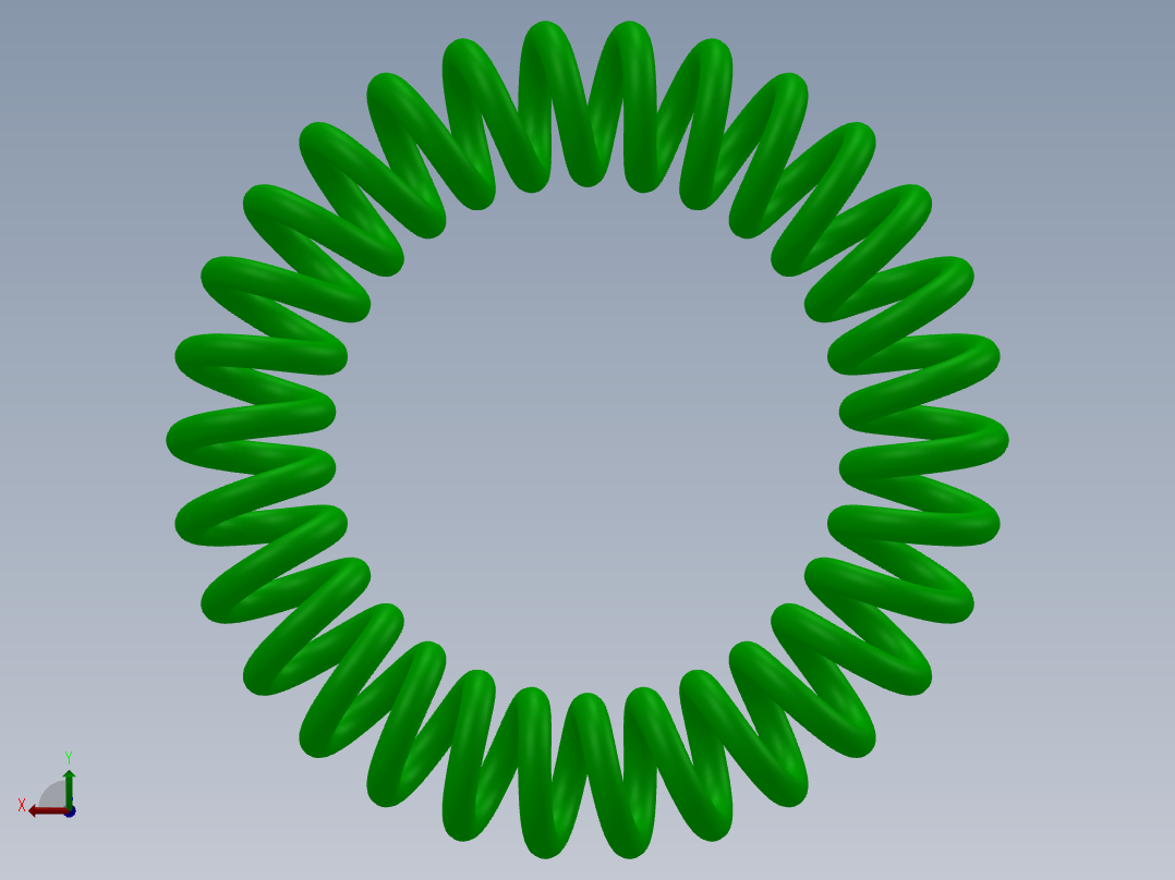 圆形弹簧3D模型后视图
