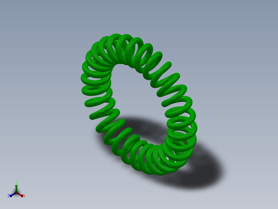 圆形弹簧3D模型正等轴测图