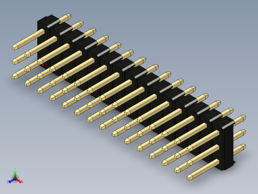 彩色公头100mil（2.54mm）系列-DS1021_black_3x15p_100mil_Type1_rev1.0