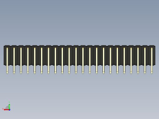 彩色公排针 100mil 2.54mm 系列-DS1022_black_3x22p_100mil_TypeD_rev1.0后视缩略图