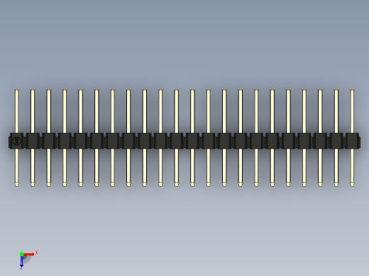 彩色公排针 100mil 2.54mm 系列-DS1022_black_3x22p_100mil_TypeD_rev1.0俯视缩略图