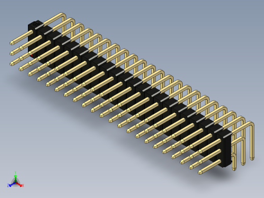 彩色公排针 100mil 2.54mm 系列-DS1022_black_3x22p_100mil_TypeD_rev1.0正等轴测缩略图