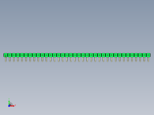 彩色公排针 100mil 2.54mm 系列-DS1022_green_1x36p_100mil_TypeD_rev1.0前视缩略图