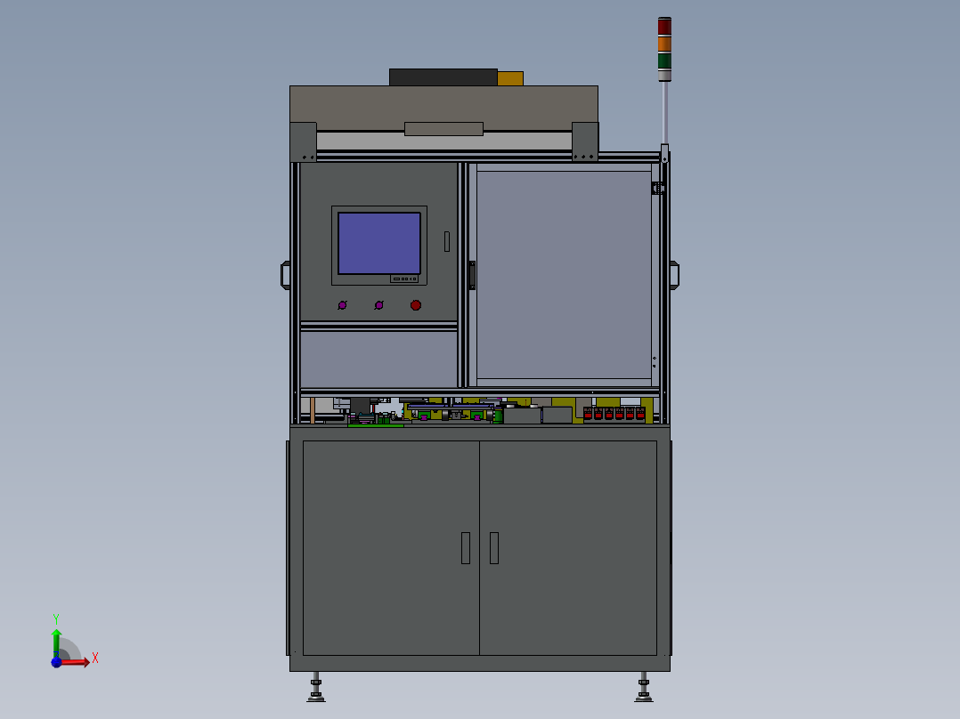 全自动组装机三维模型设计前视图