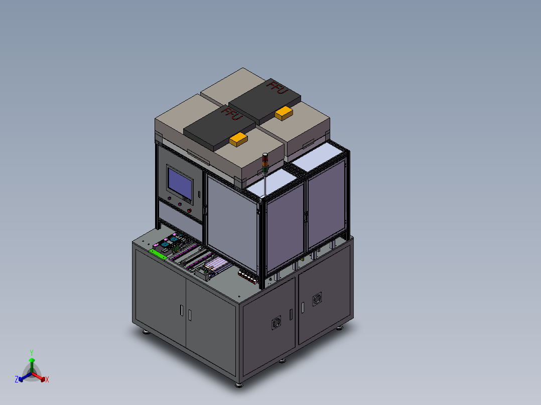全自动组装机三维模型设计正等轴测图