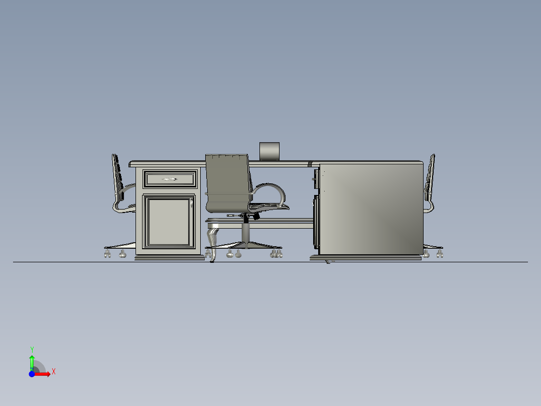 office-room-set-osama-nabil-办公室套装前视图
