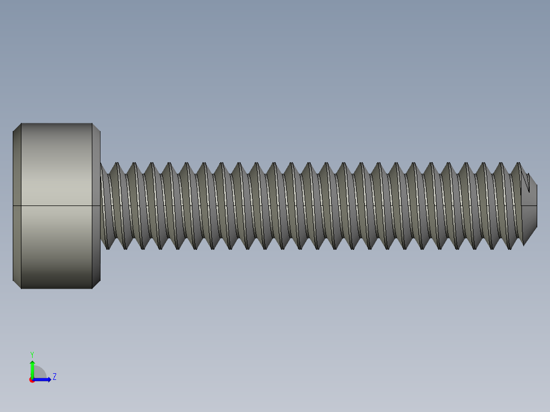 M2-M2 x 0.4mm Thread 10mm LONG SOCKET HEAD CAP SCREW.STEP左视图