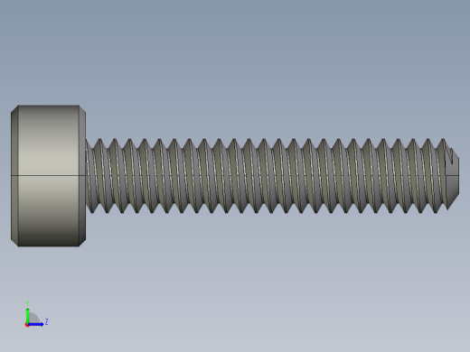 M2-M2 x 0.4mm Thread 10mm LONG SOCKET HEAD CAP SCREW.STEP左视缩略图