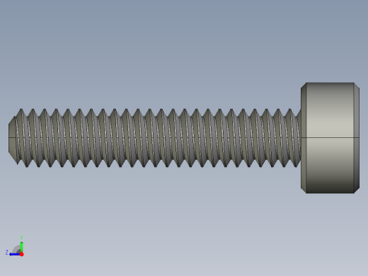 M2-M2 x 0.4mm Thread 10mm LONG SOCKET HEAD CAP SCREW.STEP右视缩略图