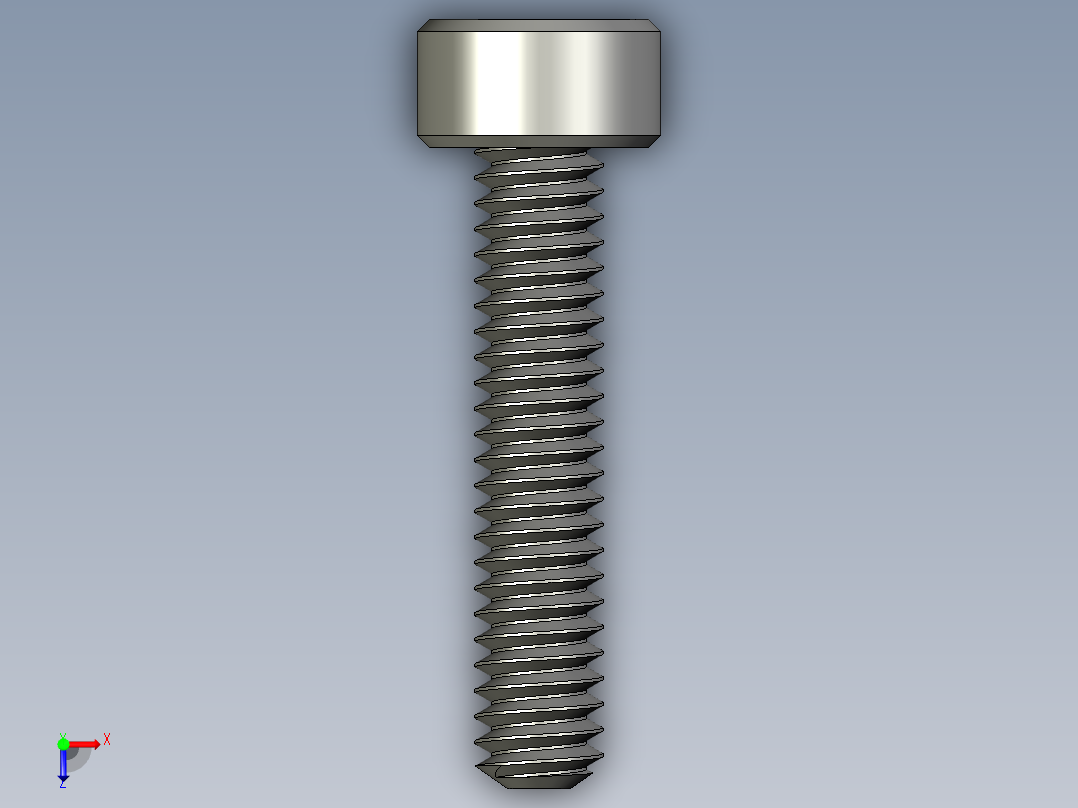 M2-M2 x 0.4mm Thread 10mm LONG SOCKET HEAD CAP SCREW.STEP俯视图
