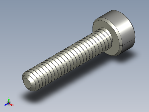 M2-M2 x 0.4mm Thread 10mm LONG SOCKET HEAD CAP SCREW.STEP正等轴测缩略图