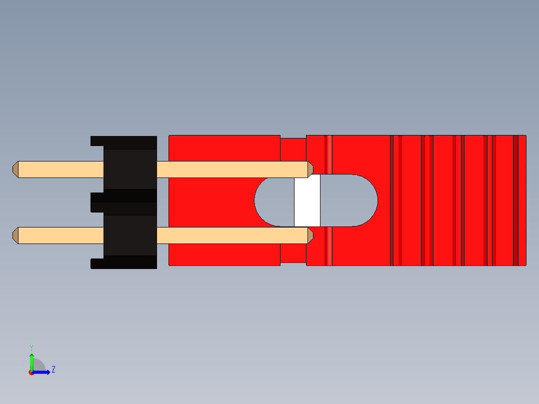 带跳线的排针-pinheader 2x3 and 1m jumper pullback左视图