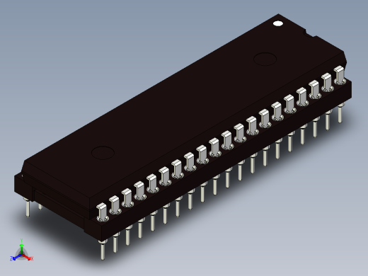 带插座的40引脚DIP通孔集成电路封装