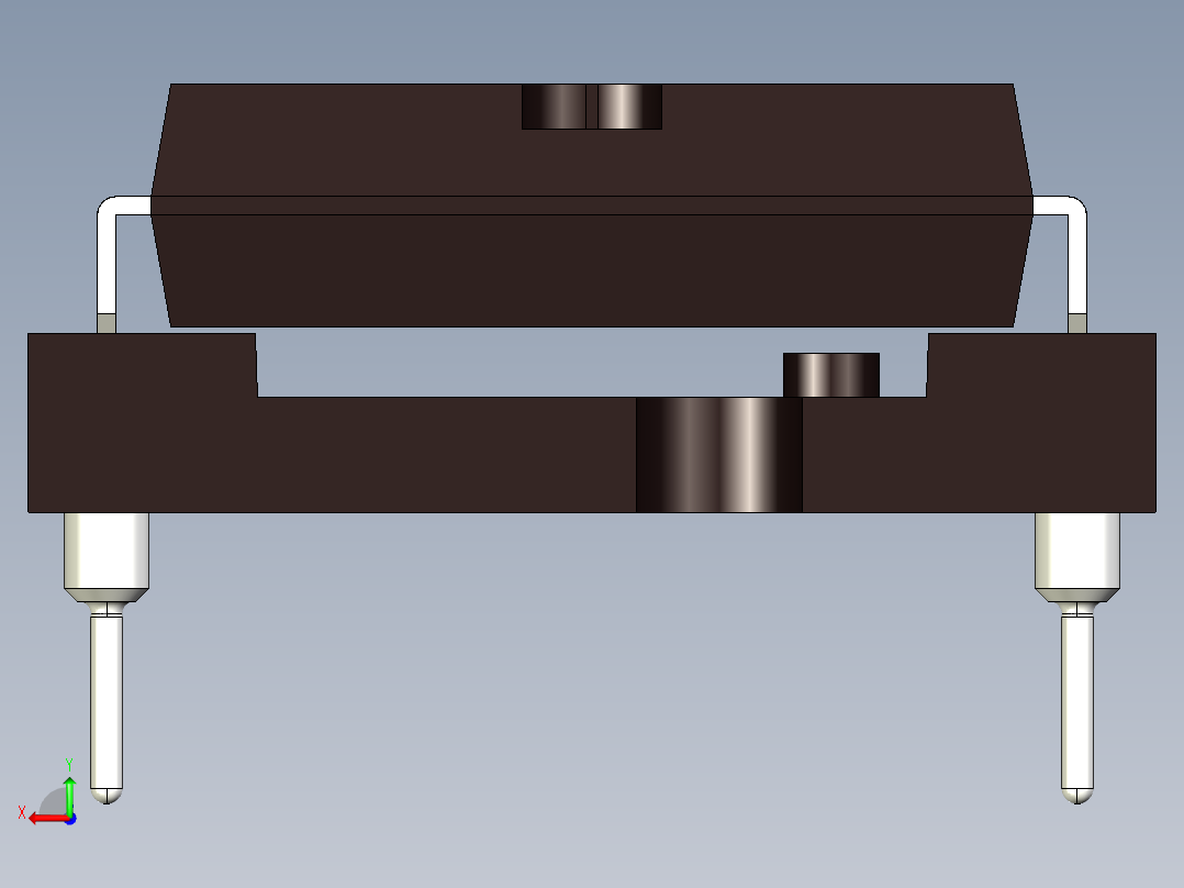 带插座的40引脚DIP通孔集成电路封装后视图