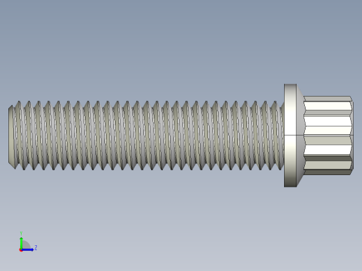 1_4in-28法兰头螺钉-1-4in-28 1long 12-point screws.IGS左视缩略图
