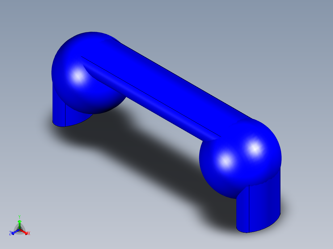 取手(塑膠)M.643,M.643HT-3D多系列多零件图纸模型主视图