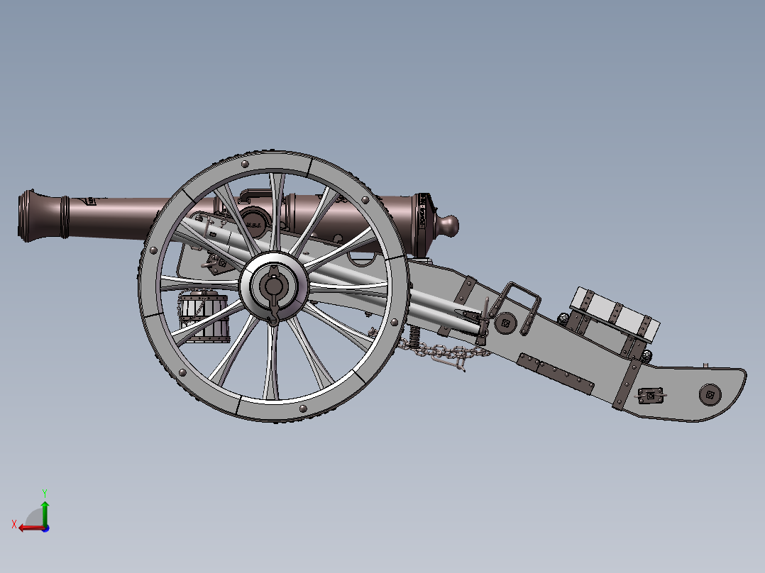 法兰西格里博瓦尔12磅炮后视图