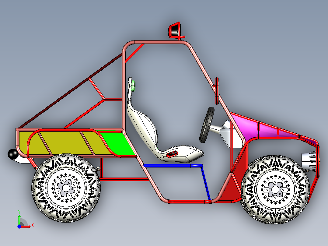 卡丁车 钢管车monster-3 IGS前视图