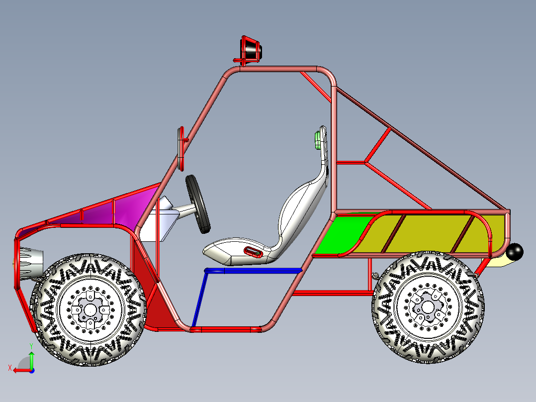 卡丁车 钢管车monster-3 IGS后视图