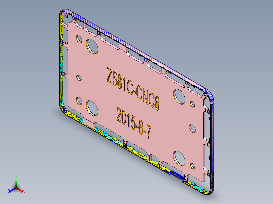 Z581C-笔记本CNC工装夹具三维模型CNC6-15807正等轴测图