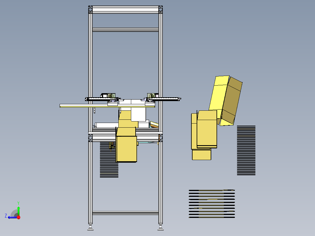 包装纸盒流水线（sw20可编辑+工程图）右视图