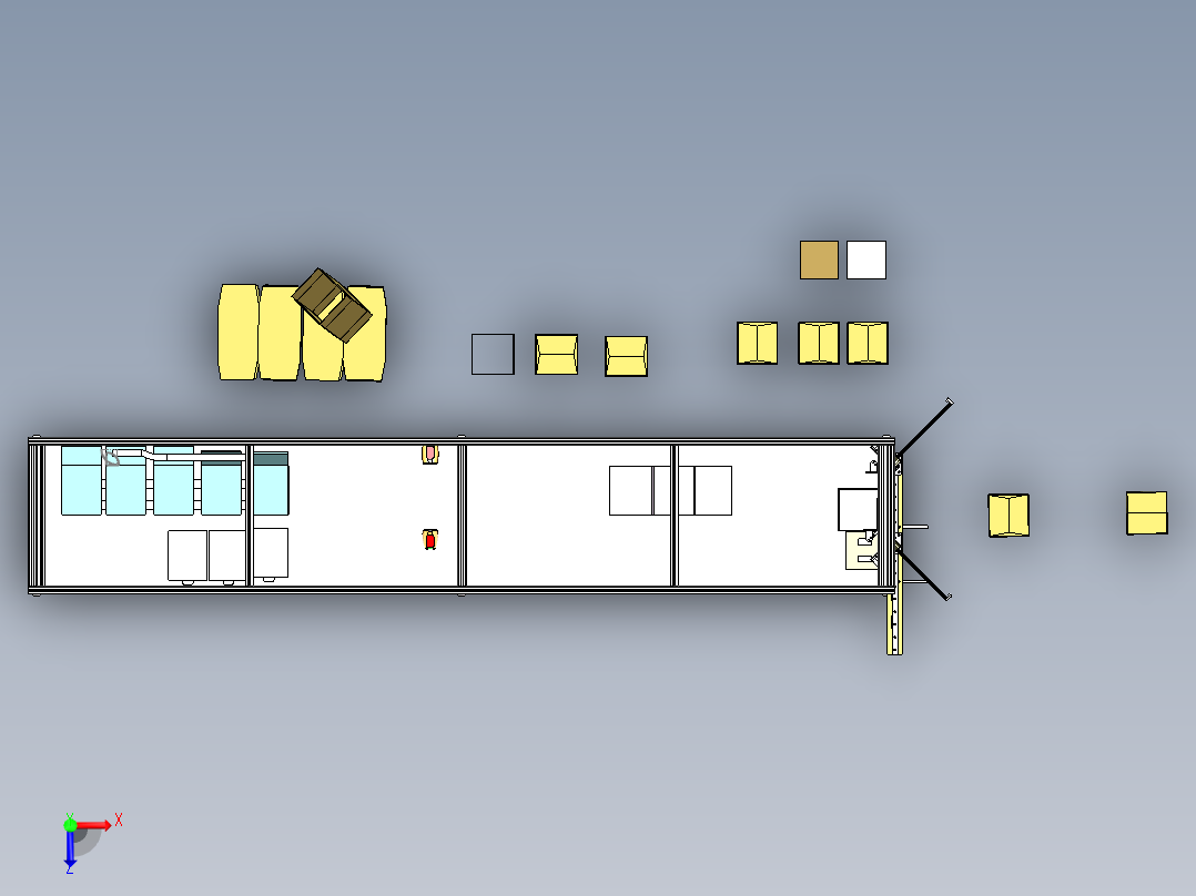 包装纸盒流水线（sw20可编辑+工程图）俯视图