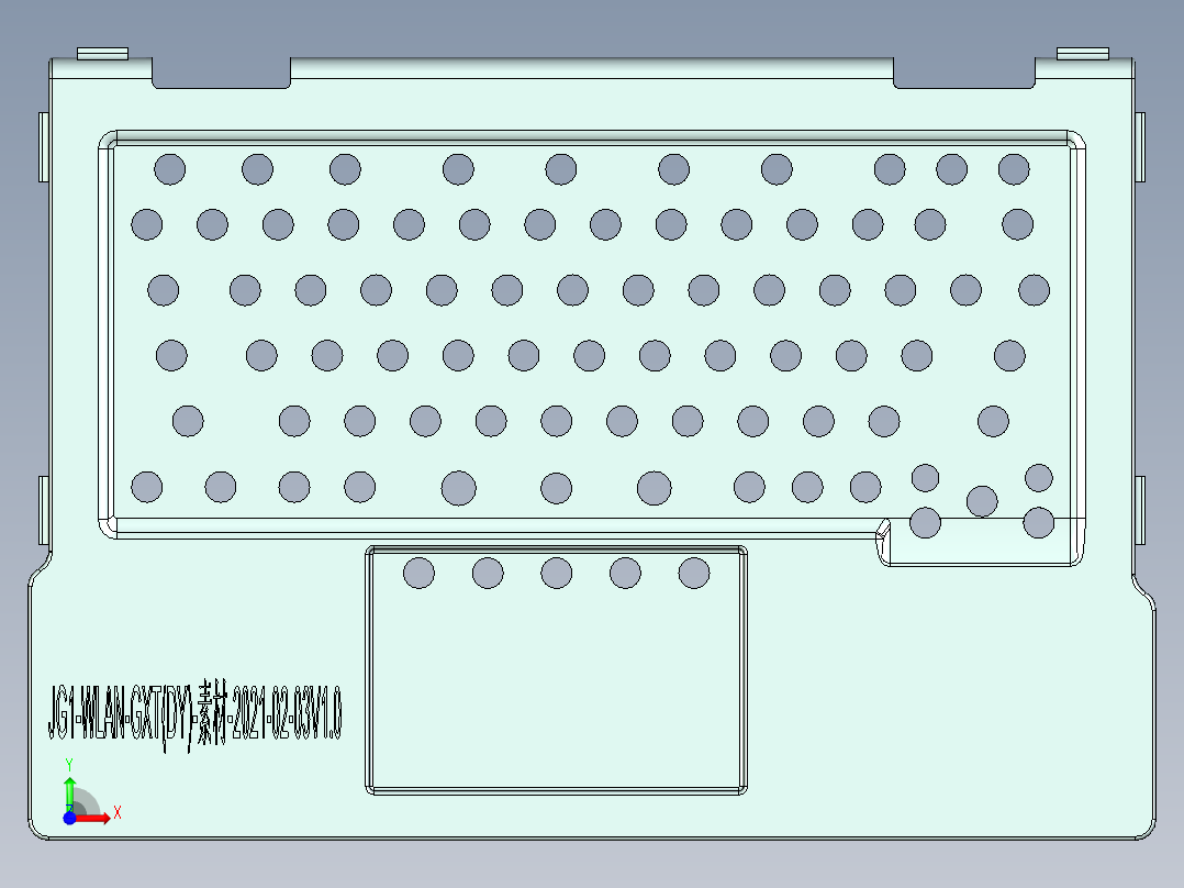 锻压金属C壳内腔开粗UG程序模型前视图