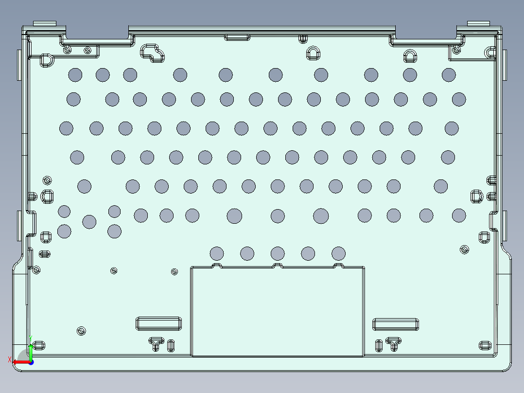 锻压金属C壳内腔开粗UG程序模型后视图