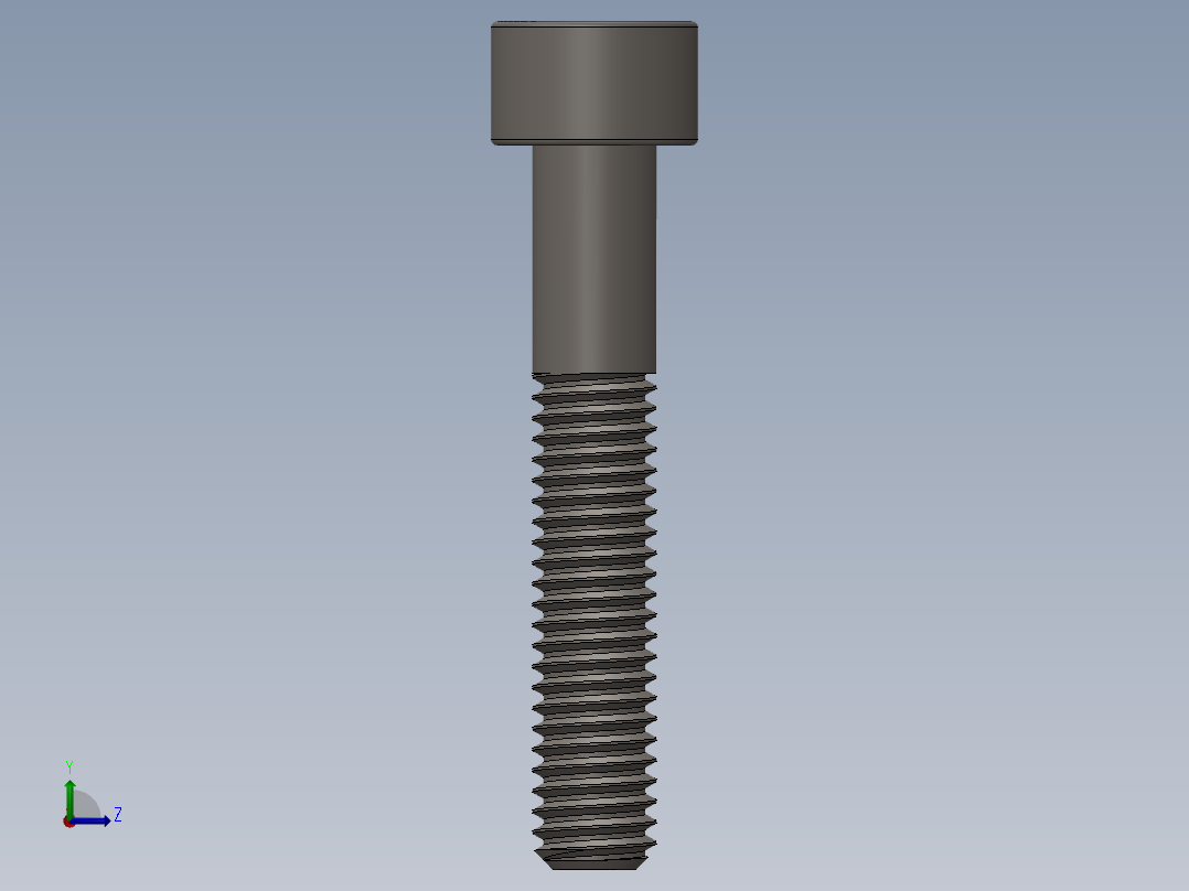 Screw_DIN_912_M6x35_A2.SLDPRT公制内六角螺钉左视图