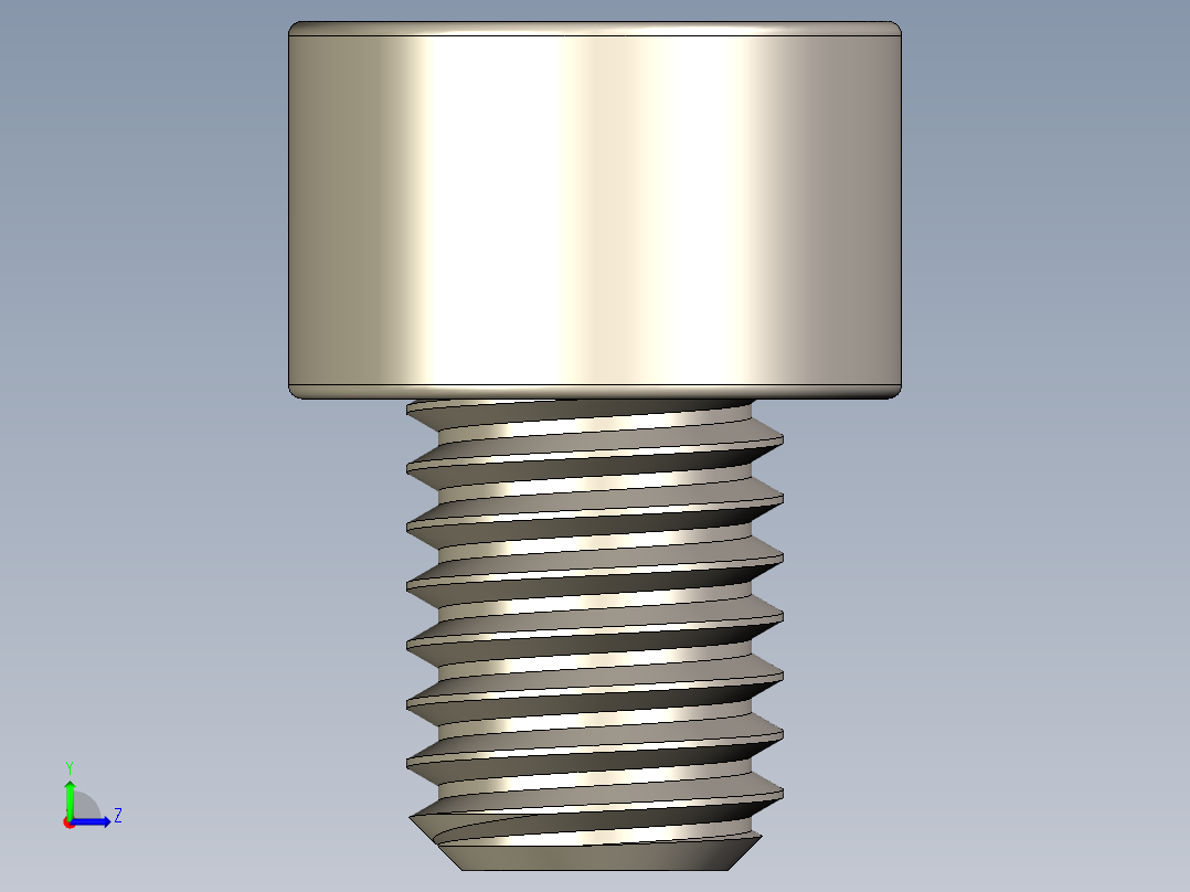 Screw_DIN_912_M8x10F_A2.STEP公制内六角螺钉左视图