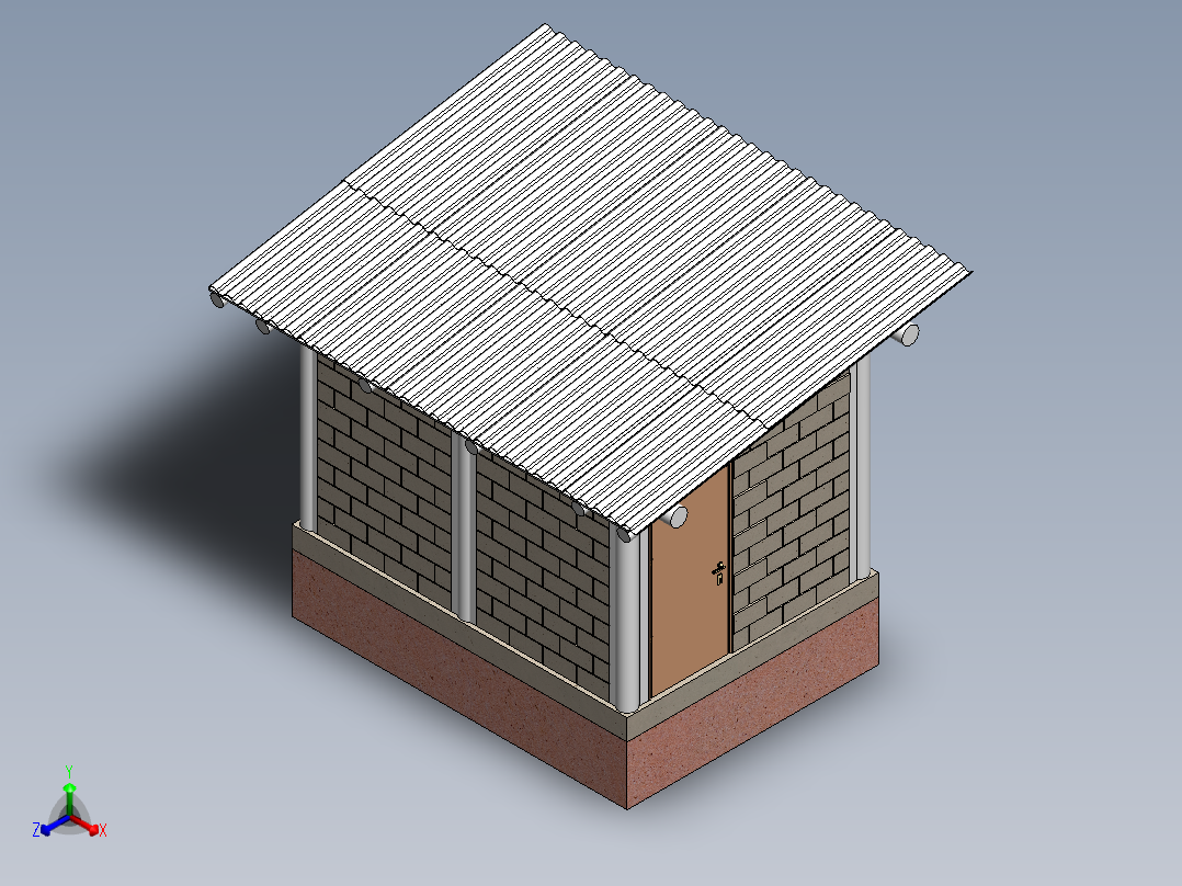 房子、建筑(195)正等轴测图