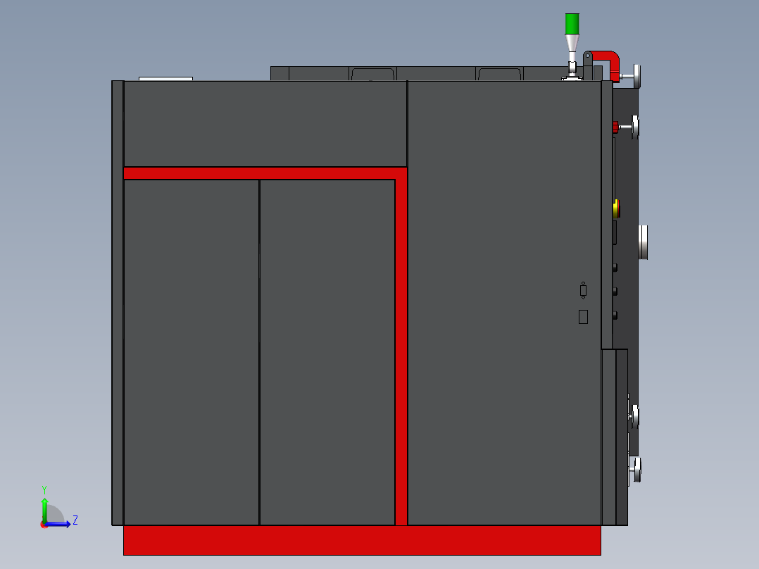 分体式真空烘箱左视图