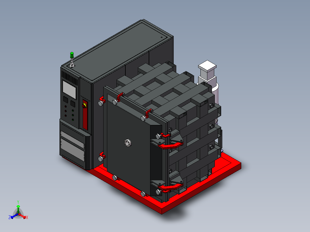 分体式真空烘箱正等轴测图