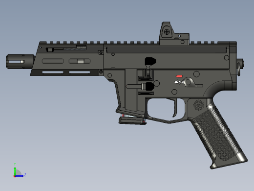 手枪左轮冲锋枪老式狙击步枪设计3D图纸veles-pistol ×2 STP左视缩略图