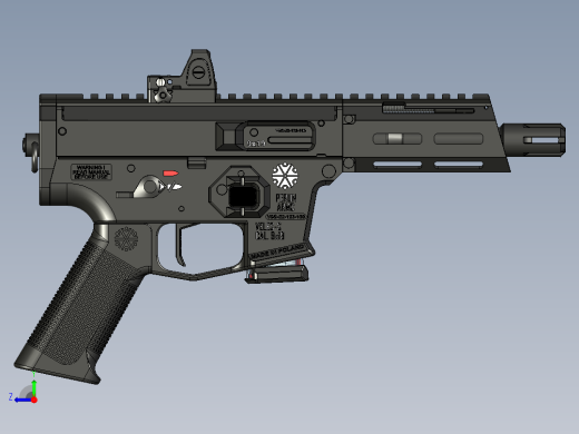 手枪左轮冲锋枪老式狙击步枪设计3D图纸veles-pistol ×2 STP右视缩略图