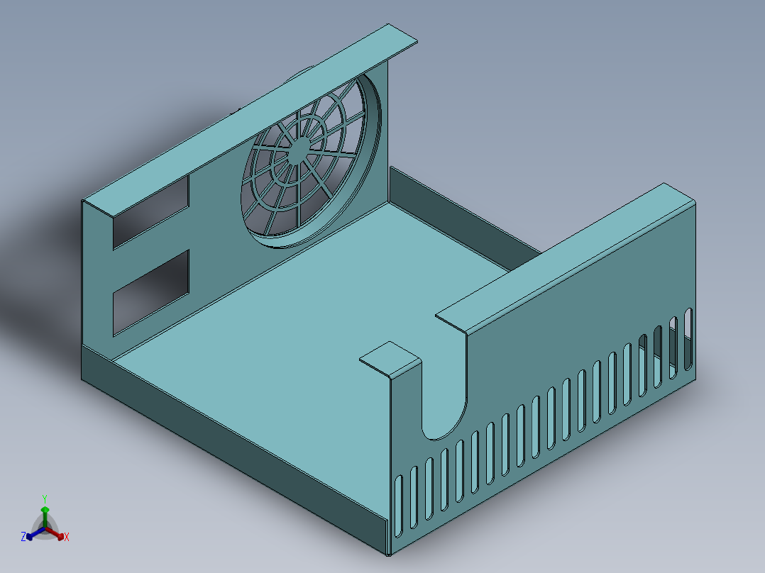 计算机电源风扇机体12正等轴测图