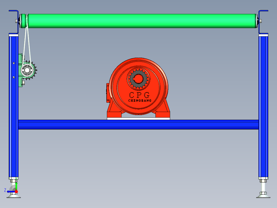 O带输送辊筒线右视图