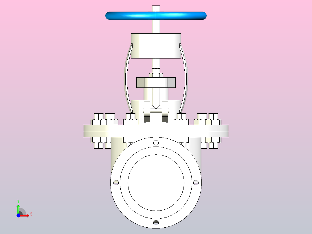 J41-16国标截止阀[250]前视图