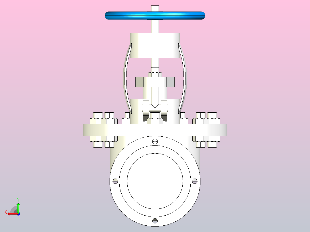 J41-16国标截止阀[250]后视图