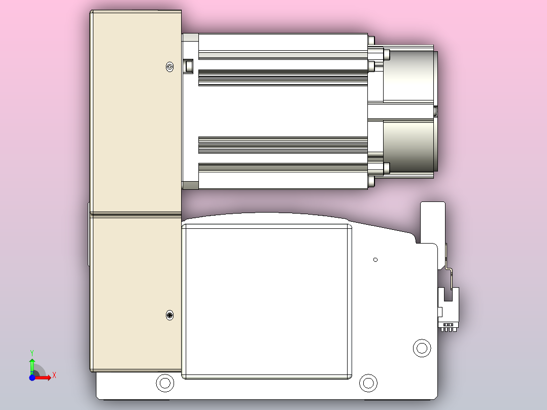 皮带直线轴半封闭可选导轨TPA-HNB-220D-176-L250-LU-C-P1K-N3前视图