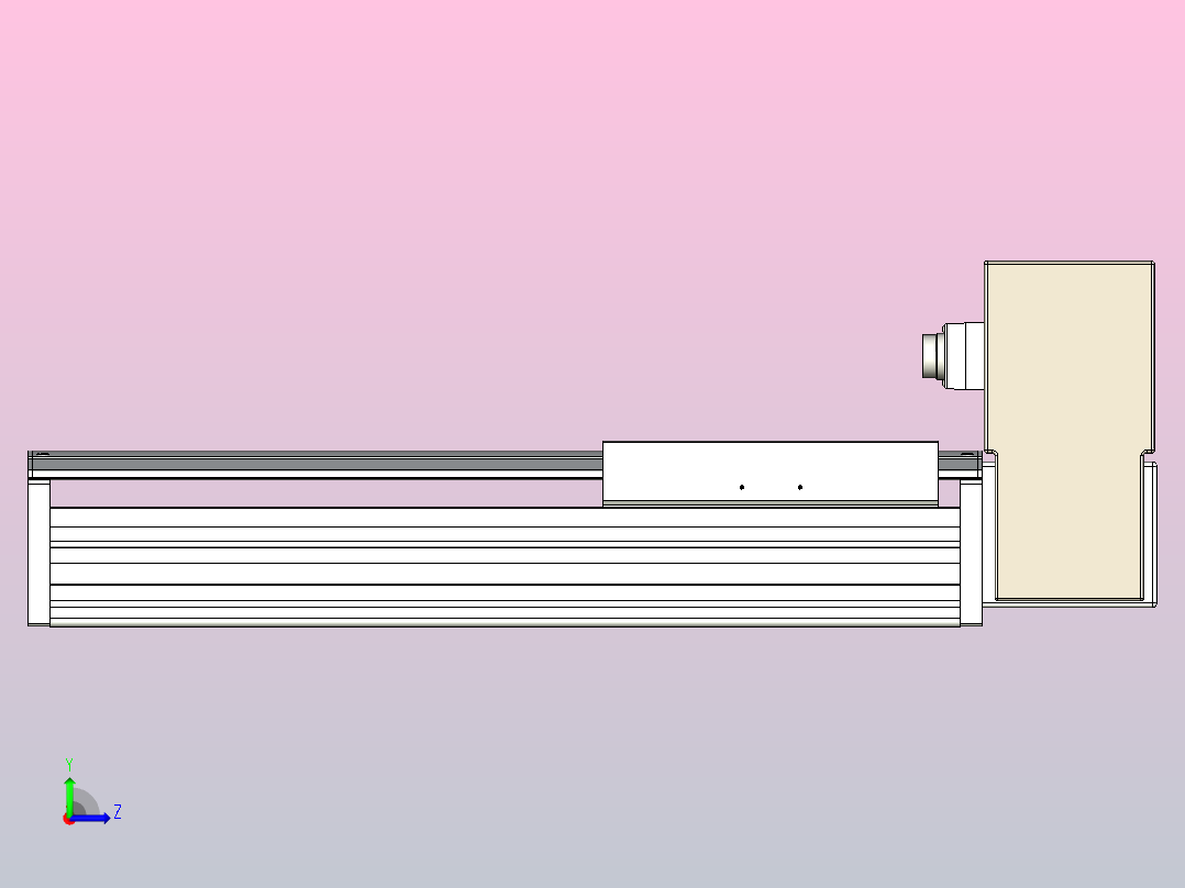皮带直线轴半封闭可选导轨TPA-HNB-220D-176-L250-LU-C-P1K-N3左视图