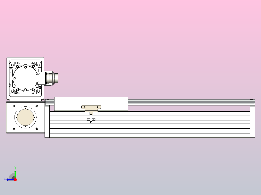 皮带直线轴半封闭可选导轨TPA-HNB-220D-176-L250-LU-C-P1K-N3右视图