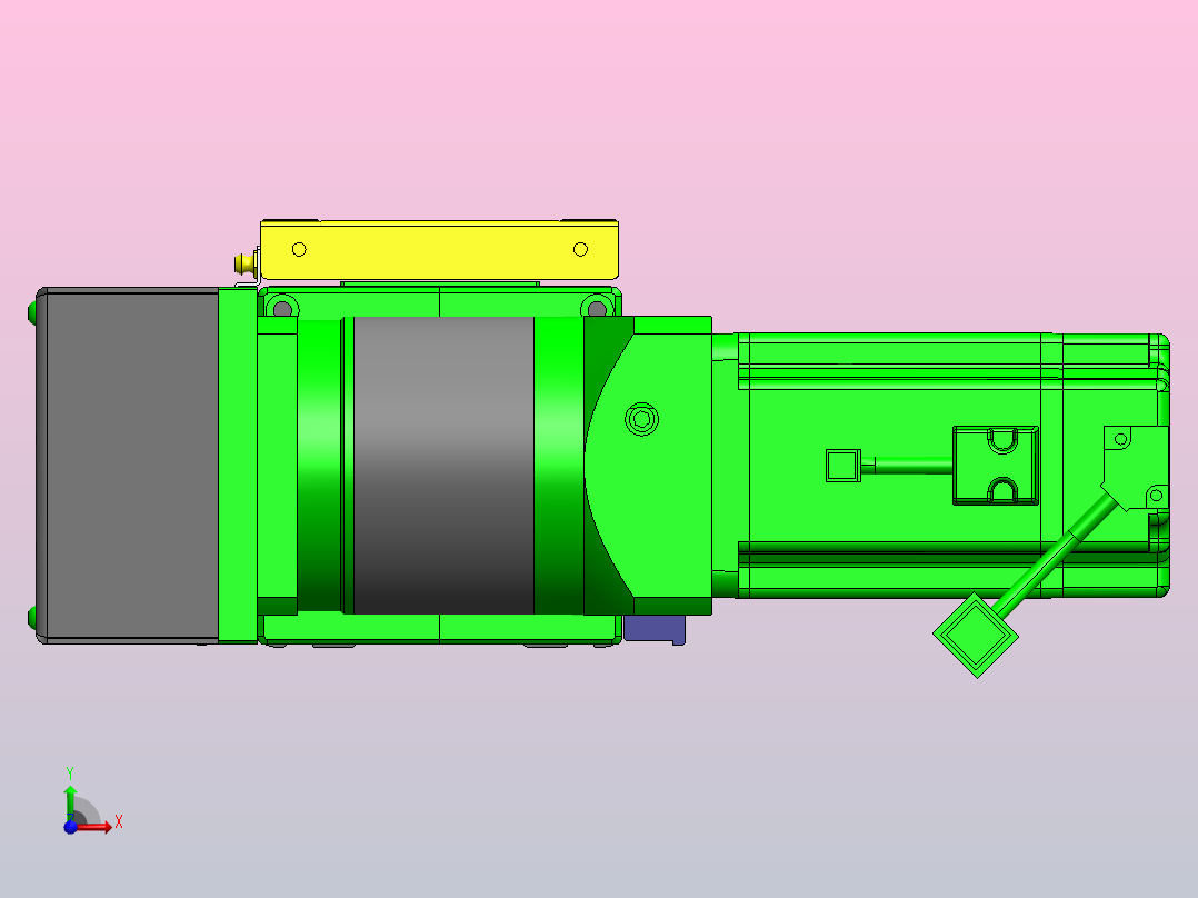 欧规同步带GTB110-750W伺服+行星减速机[GTB85-L20-300-LLT-M750W-C2-N]滑台模组三菱电机前视图