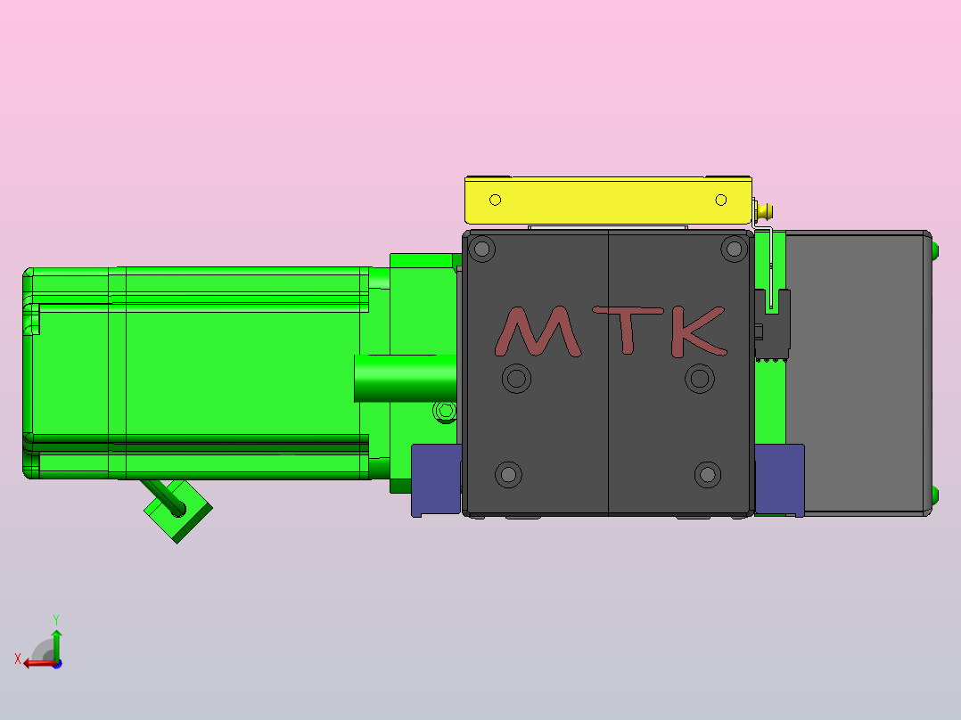 欧规同步带GTB110-750W伺服+行星减速机[GTB85-L20-300-LLT-M750W-C2-N]滑台模组三菱电机后视图