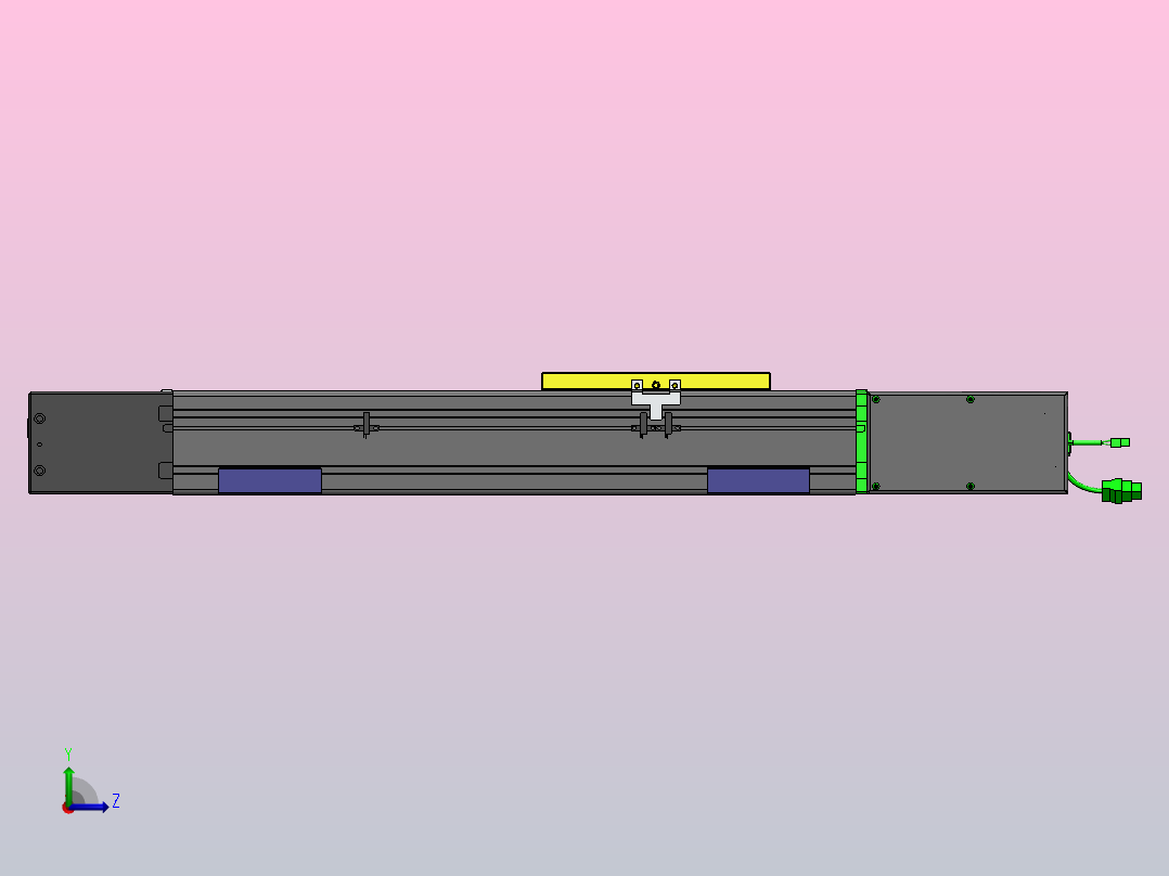 欧规同步带GTB110-750W伺服+行星减速机[GTB85-L20-300-LLT-M750W-C2-N]滑台模组三菱电机左视图
