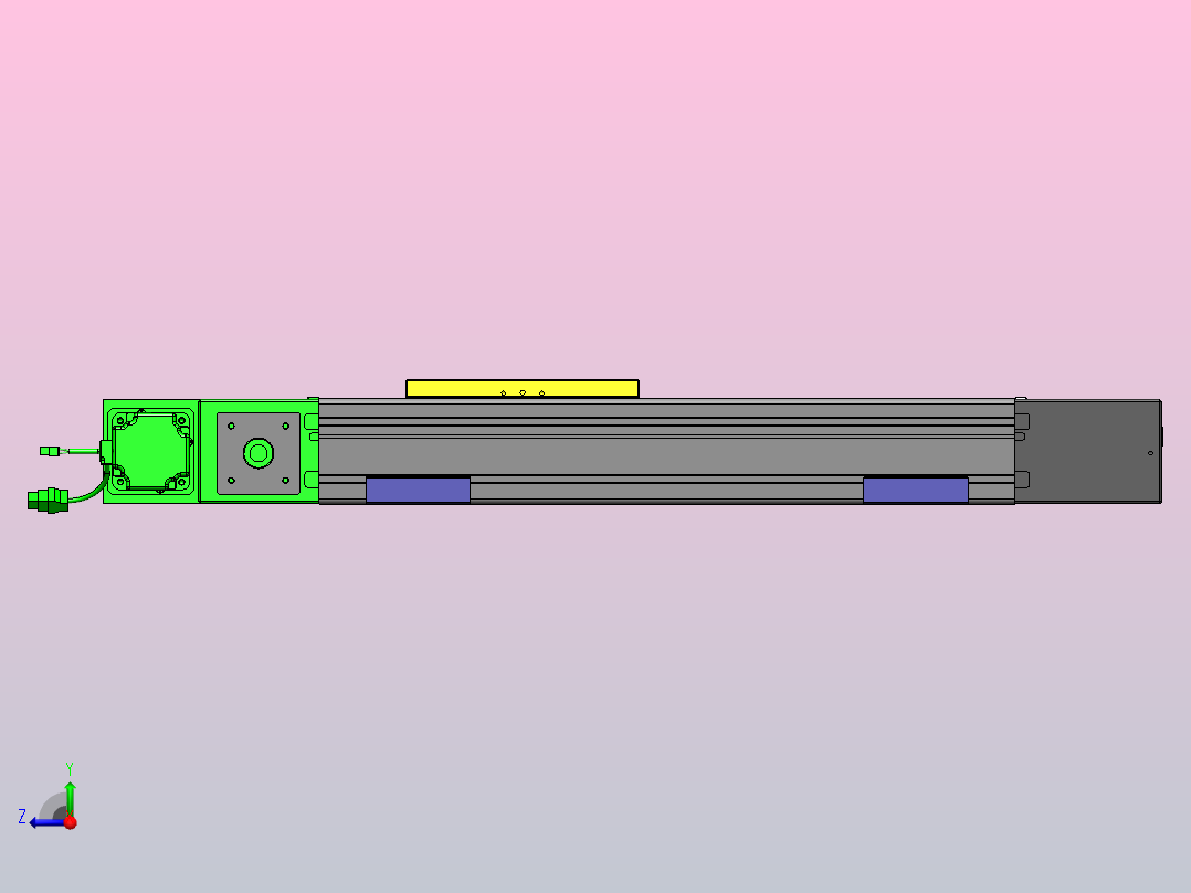 欧规同步带GTB110-750W伺服+行星减速机[GTB85-L20-300-LLT-M750W-C2-N]滑台模组三菱电机右视图