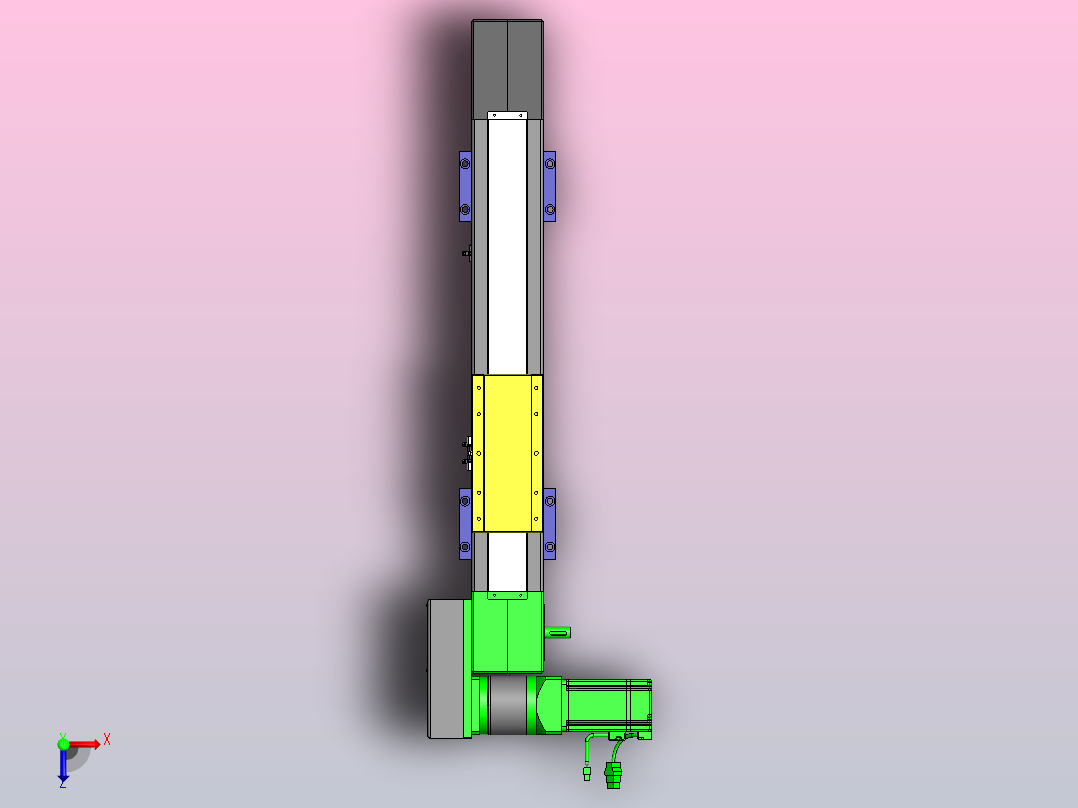 欧规同步带GTB110-750W伺服+行星减速机[GTB85-L20-300-LLT-M750W-C2-N]滑台模组三菱电机俯视图