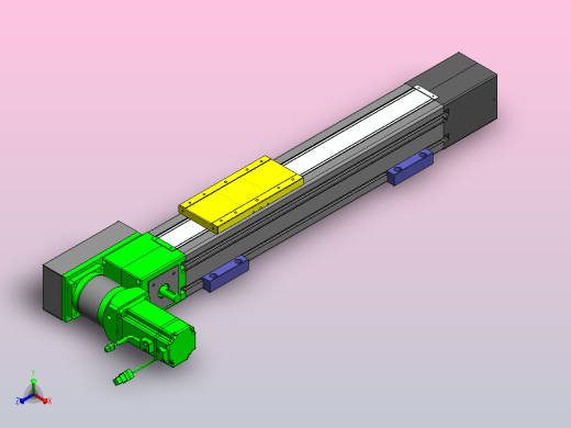 欧规同步带GTB110-750W伺服+行星减速机[GTB85-L20-300-LLT-M750W-C2-N]滑台模组三菱电机正等轴测缩略图