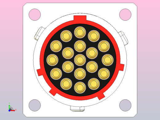 连接器Amphenol RT0016-19SNH-K，19针，RT360，13A，电缆0.75 - 1.5mm2，IP67前视缩略图